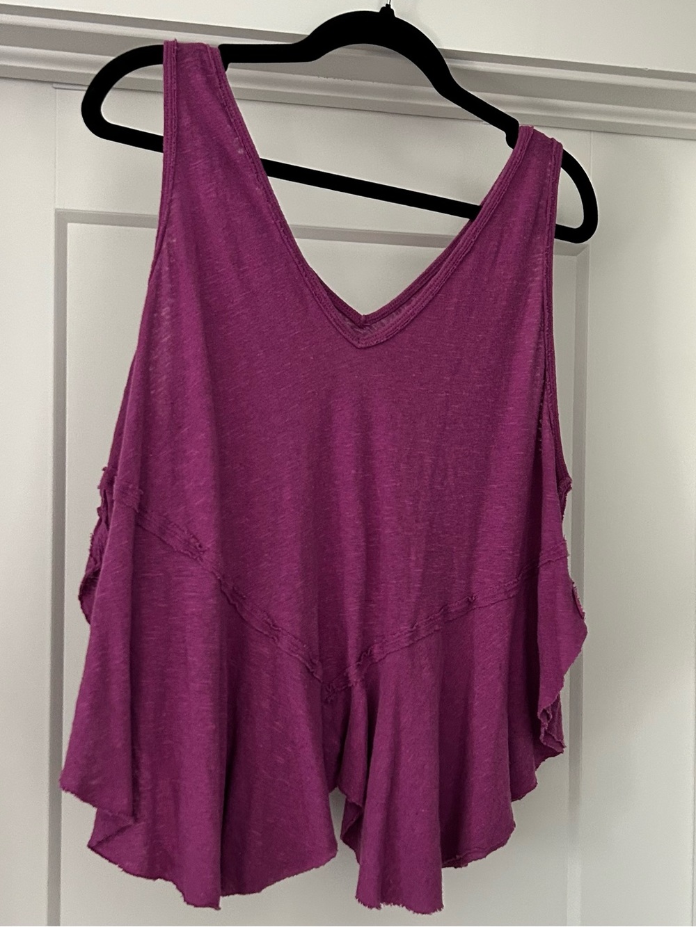 Free People Set striped shorts Purple V-Neck Ruffle Tank Top - Picture 6 of 8
